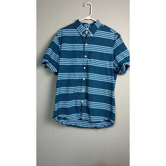 Kennington Other - Kennington California Mens XL Blue Striped Short Sleeve Cotton Button Down Shirt